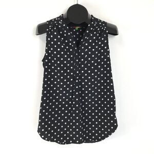 ModCloth Fervour About Scranton Polka Dot Blouse Women's XS Sleeveless Popover
